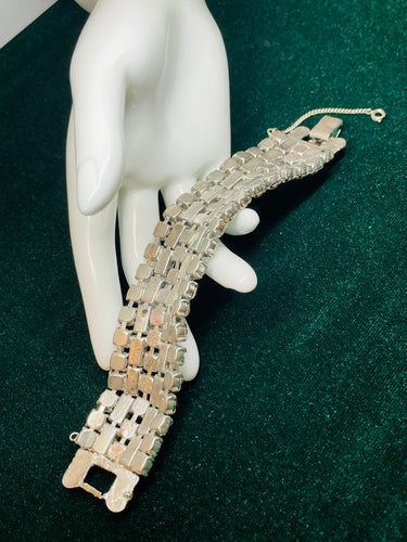 Silver 5 Row Rhinestone Bracelet
